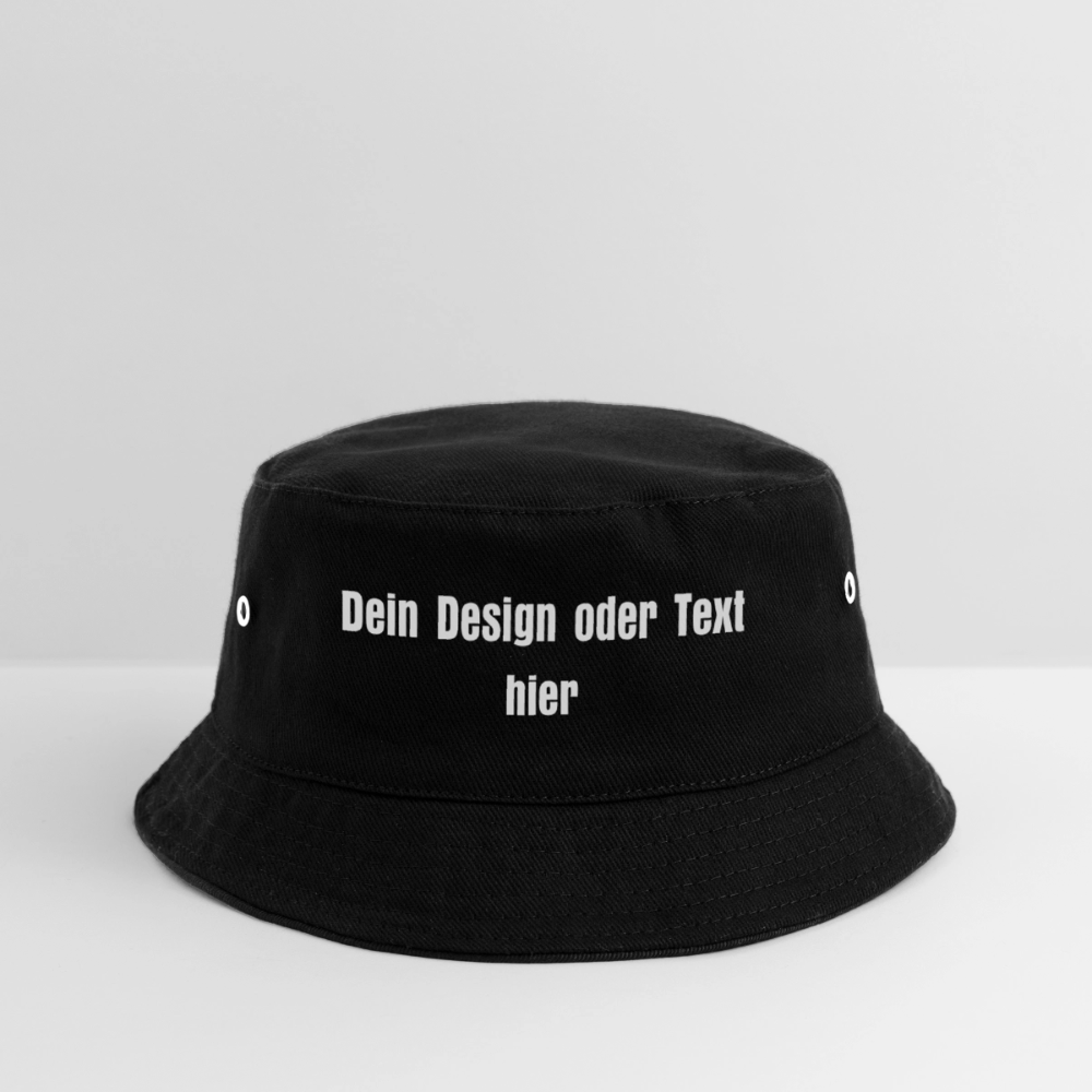 Kinder Bucket Hat - personalisierbar - Schwarz