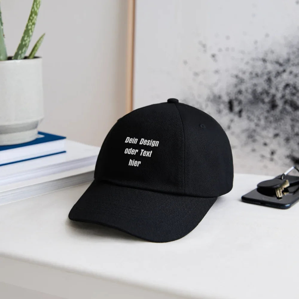 Baseballkappe - personalisierbar - Schwarz/Schwarz
