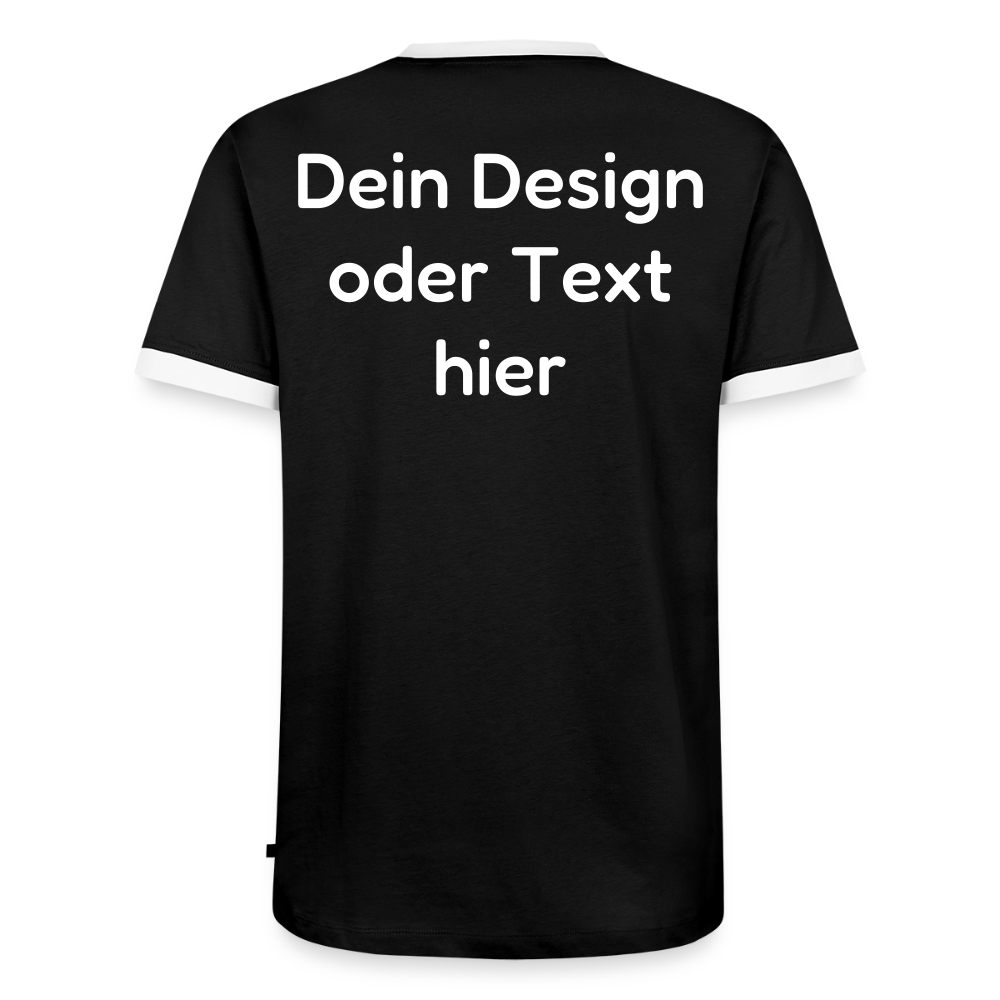 Männer Kontrast-T-Shirt - personalisierbare Vorder- und Rückseite - Schwarz/Weiß