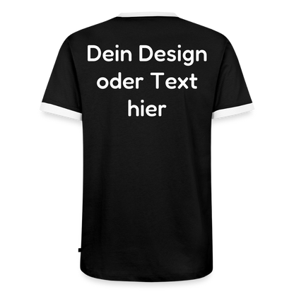 Männer Kontrast-T-Shirt - personalisierbare Vorder- und Rückseite - Schwarz/Weiß