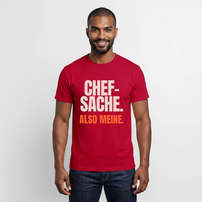 "Chefsache. Also meine." Motiv-T-Shirt für Männer, Farbe Rot