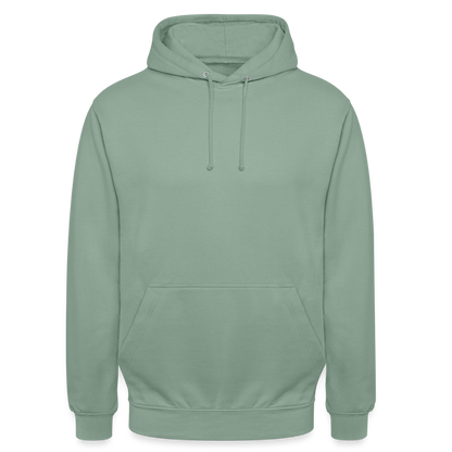 Unisex Hoodie - personalisierbare Vorder- und Rückseite - Graugrün