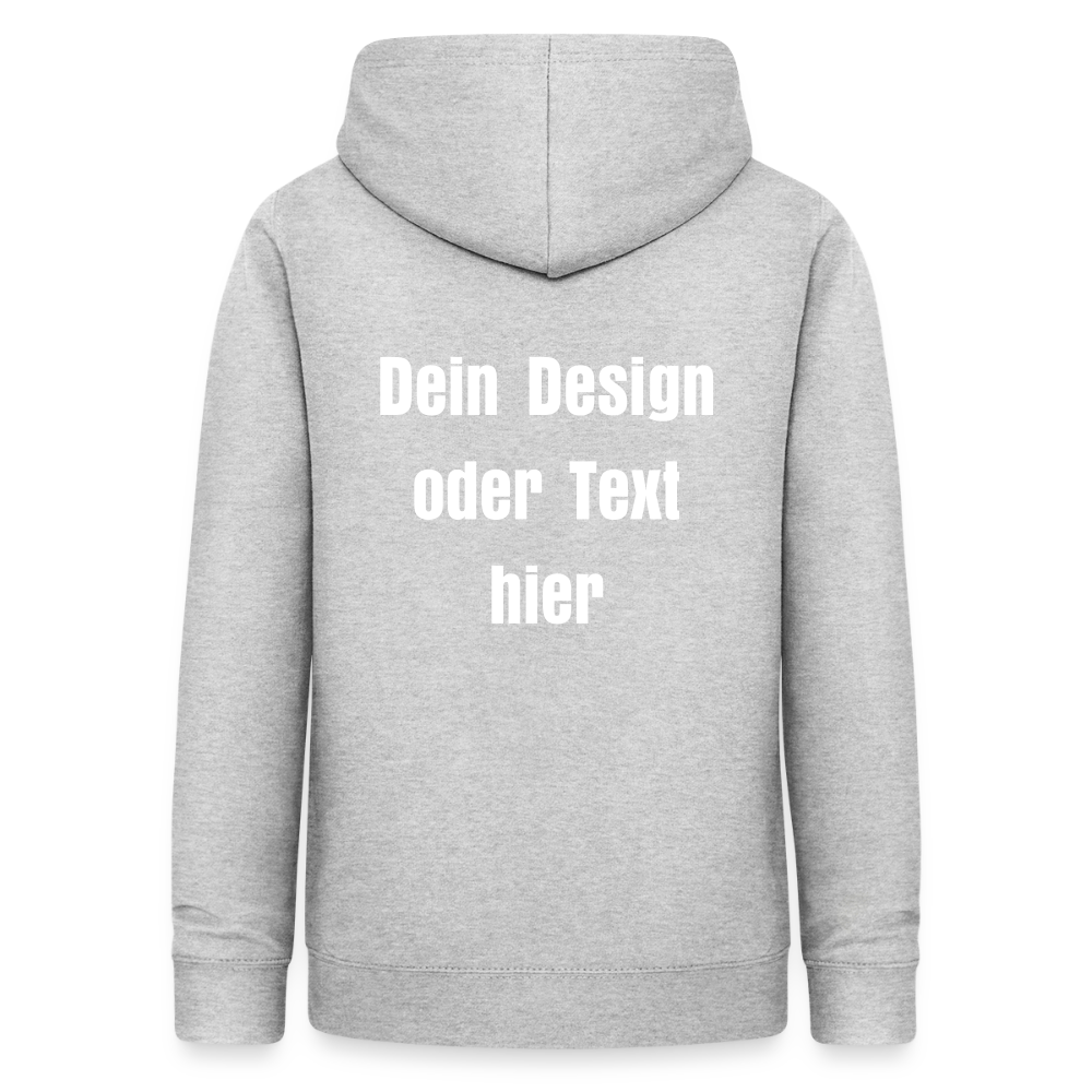 Frauen Hoodie - personalisierbare Vorder- und Rückseite - Hellgrau meliert