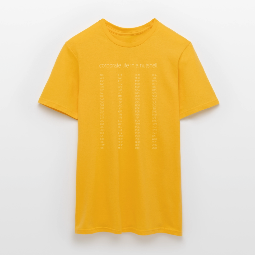 "Corporate life" - Motiv-T-Shirt für Männer - Gelb