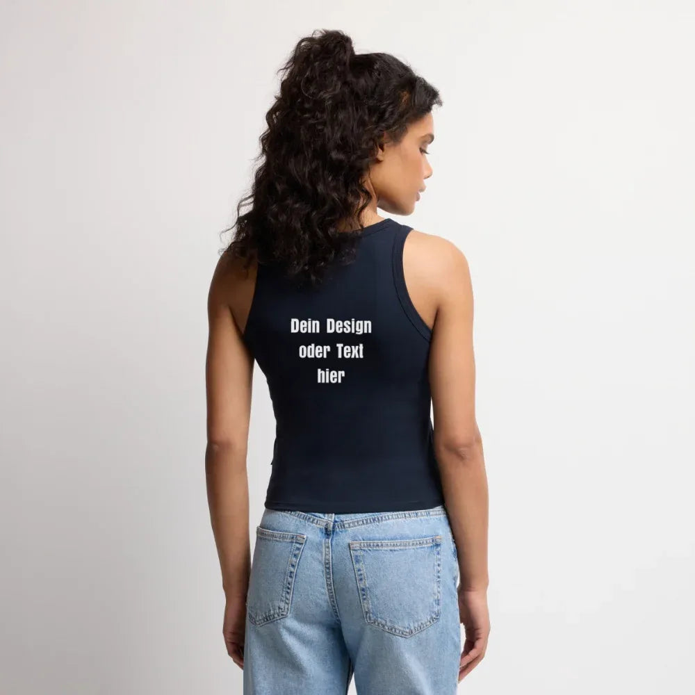 Frauen Cropped Tank Top - personalisierbar - Navy