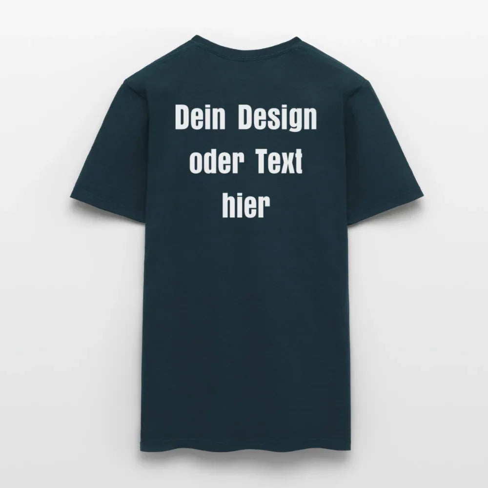 Männer T-Shirt - personalisierbare Vorder- und Rückseite - Navy