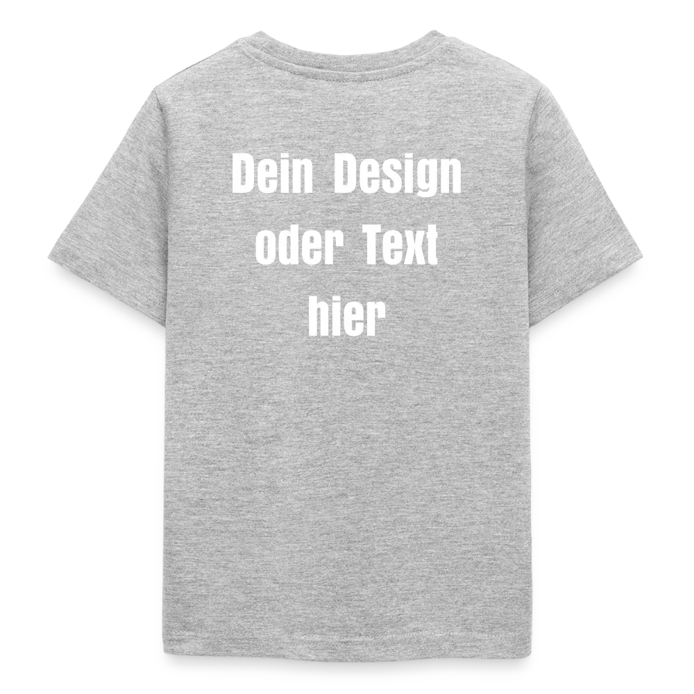 Teenager T-Shirt - personalisierbare Vorder- und Rückseite - Grau meliert