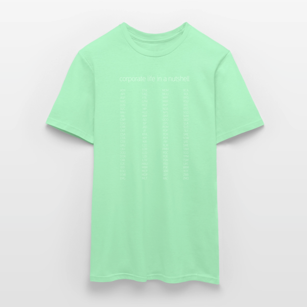 "Corporate life" - Motiv-T-Shirt für Männer - Mintgrün