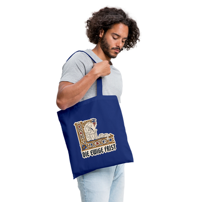 "Die ewige Frist. Buchmalerei-Motiv" Stoffbeutel, Farbe Royalblau