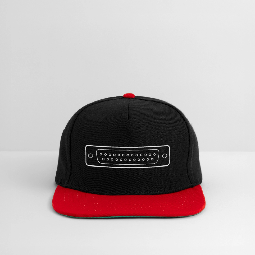 DB-25 LPT1 Retro Snapback Cap - Schwarz/Rot