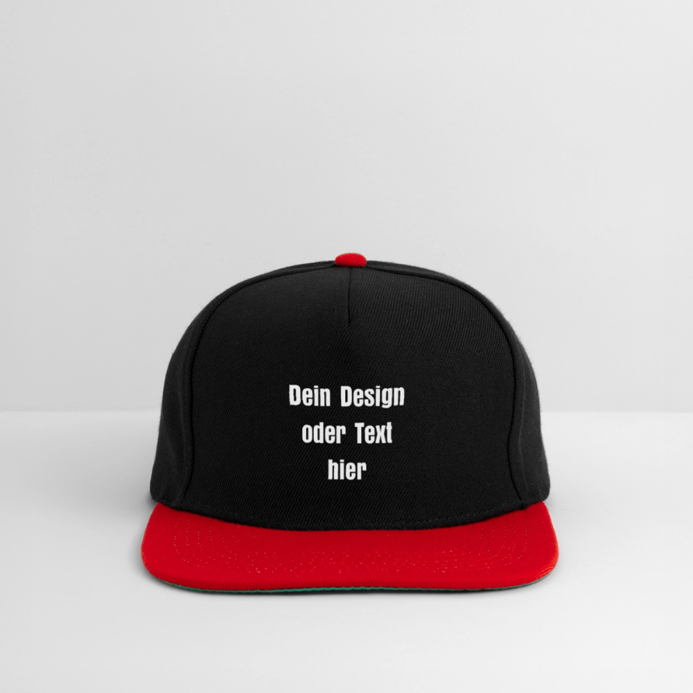 Snapback Cap - personalisierbar - Schwarz/Rot