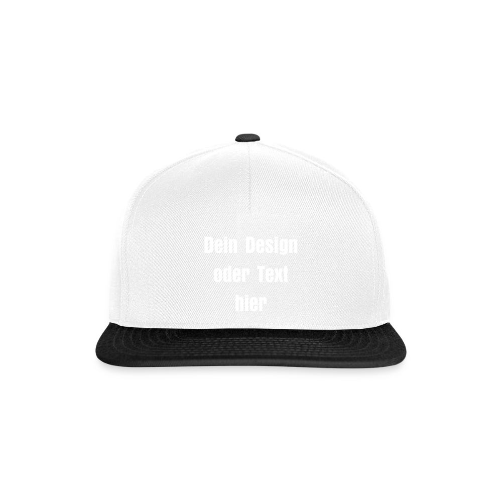 Snapback Cap - personalisierbar - Weiß/Schwarz