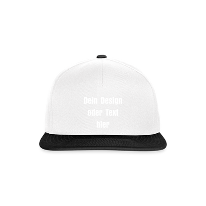 Snapback Cap - personalisierbar - Weiß/Schwarz