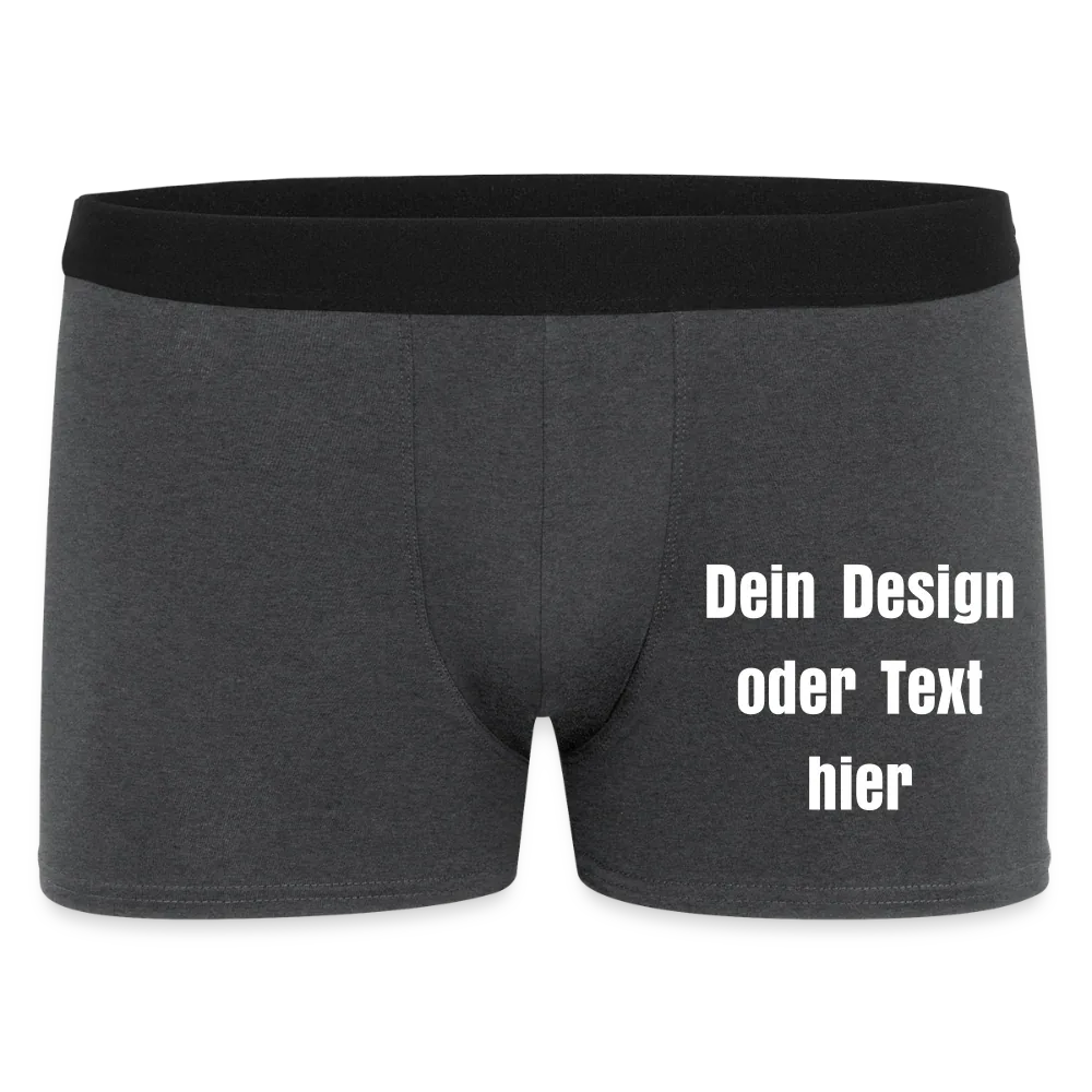 Männer Boxer Shorts aus 95% Baumwolle, 5% Elasthan - personalisierbar - Anthrazit