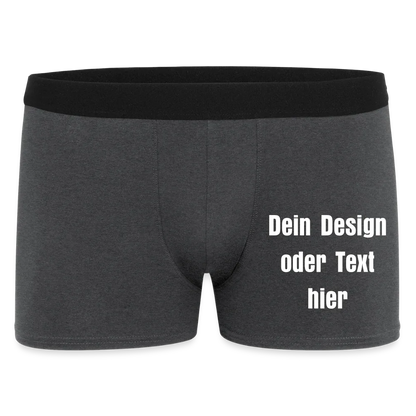 Männer Boxer Shorts aus 95% Baumwolle, 5% Elasthan - personalisierbar - Anthrazit