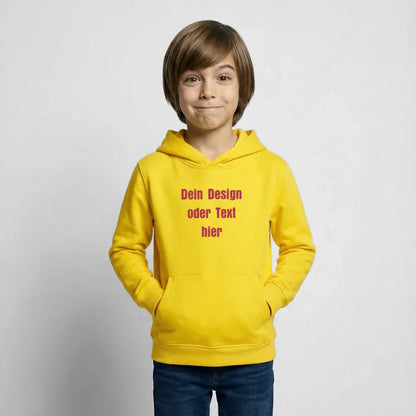 Kinder Hoodie - personalisierbare Vorder- und Rückseite - Gelb