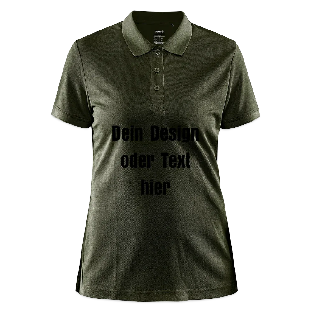 CRAFT Core Unify Frauen Polo Shirt - personalisierbar - Khaki Grün