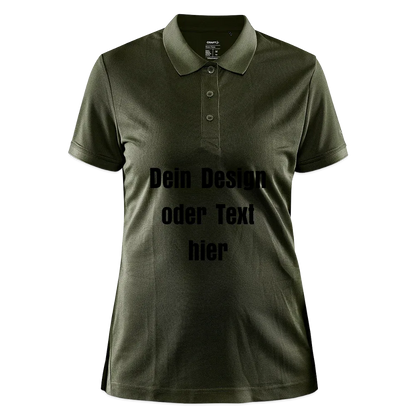 CRAFT Core Unify Frauen Polo Shirt - personalisierbar - Khaki Grün