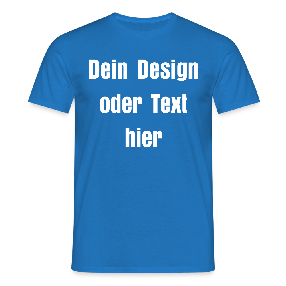 Männer T-Shirt - personalisierbare Vorder- und Rückseite - Royalblau