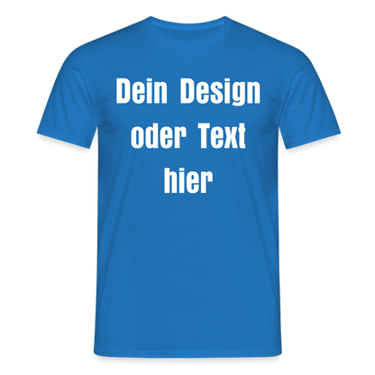 Männer T-Shirt - personalisierbare Vorder- und Rückseite - Royalblau