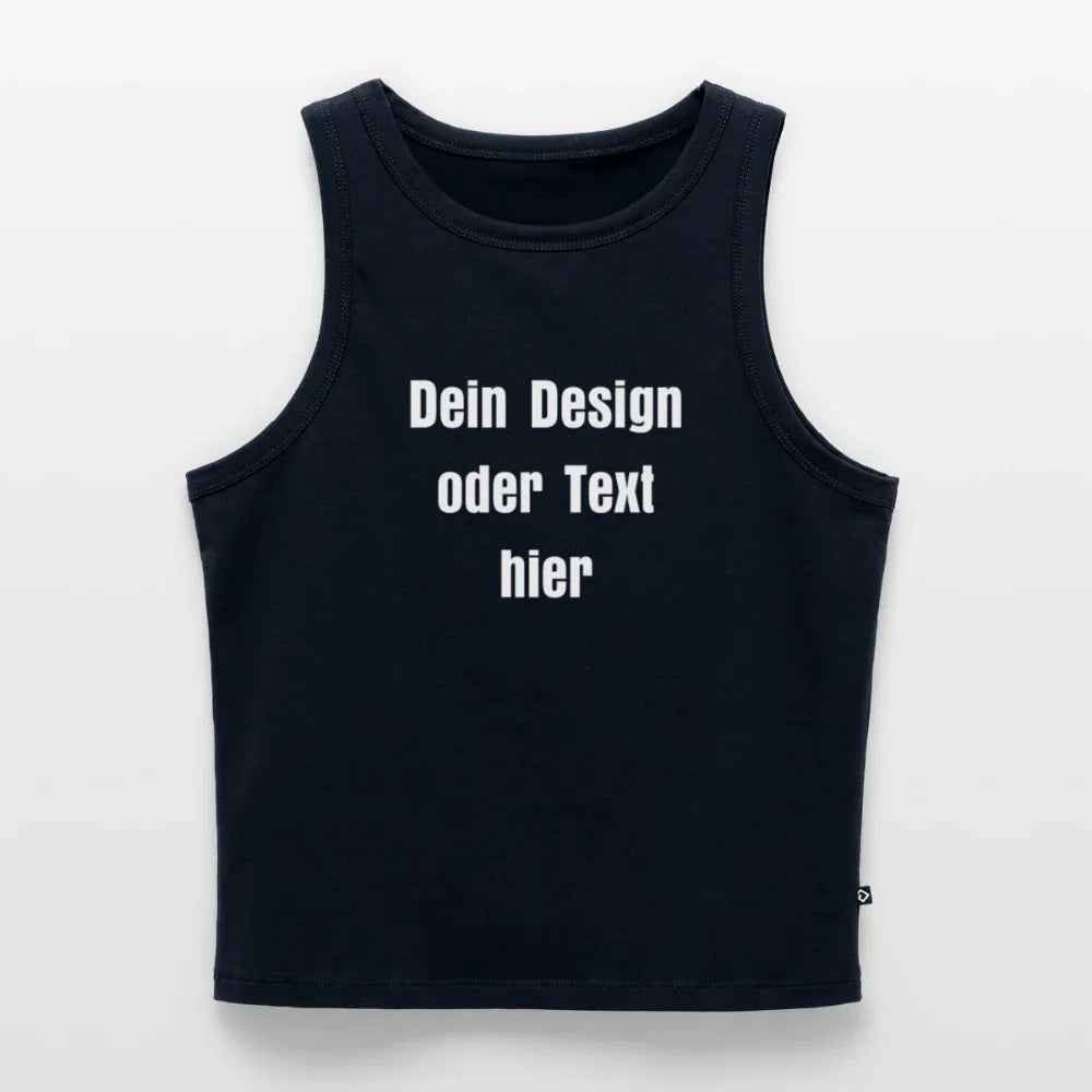Frauen Cropped Tank Top - personalisierbar - Navy