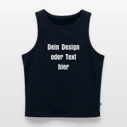 Frauen Cropped Tank Top - personalisierbar - Navy