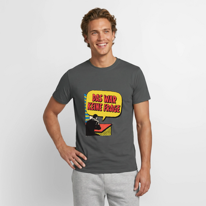 "Das war keine Frage. Popart-Motiv" Motiv-T-Shirt für Männer, Farbe Anthrazit