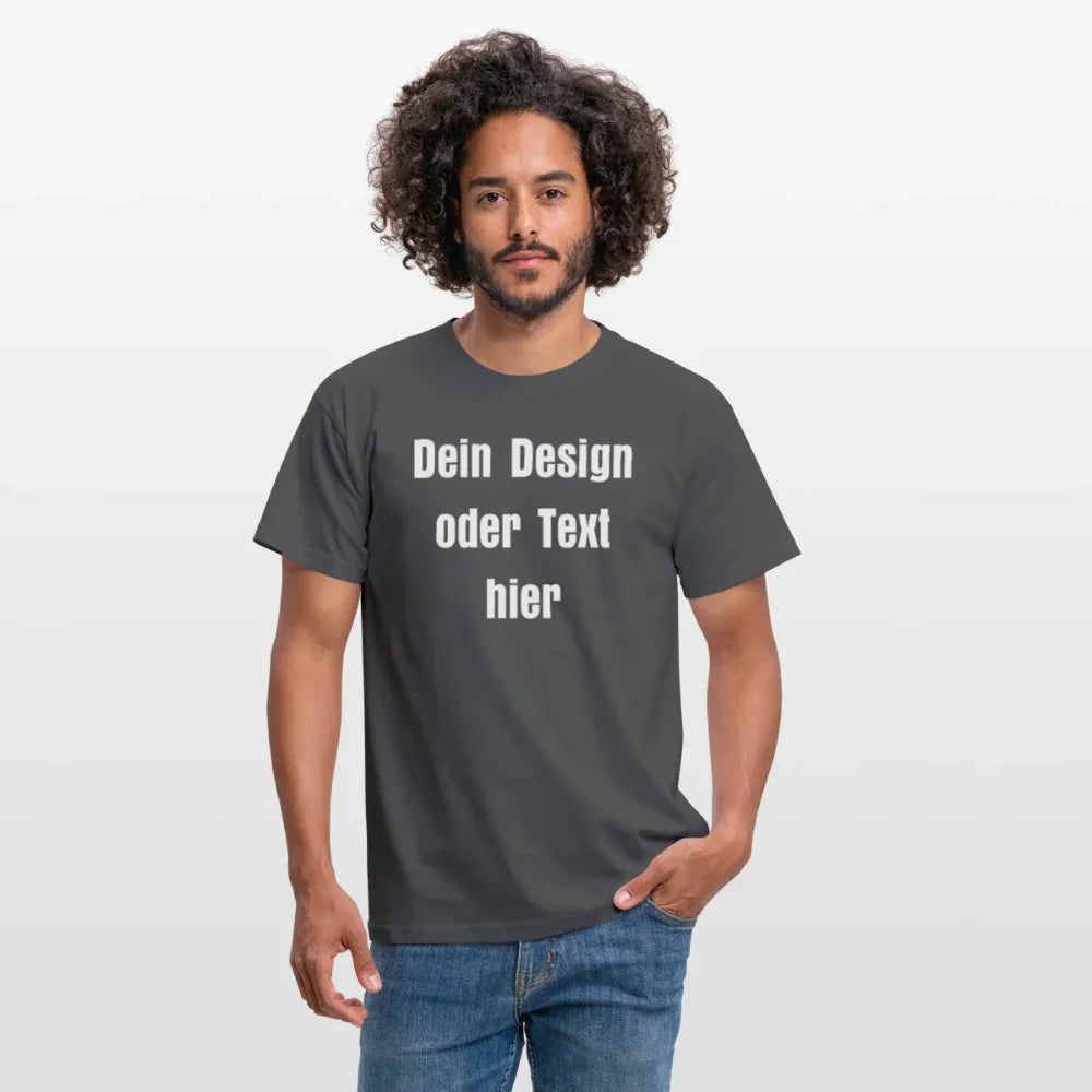 Männer T-Shirt - personalisierbare Vorder- und Rückseite - Anthrazit