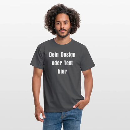 Männer T-Shirt - personalisierbare Vorder- und Rückseite - Anthrazit