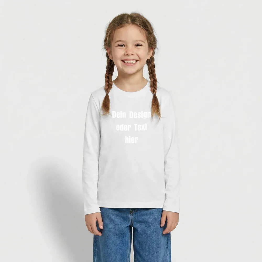Teenager Premium Langarmshirt - personalisierbare Vorder- und Rückseite - Weiß