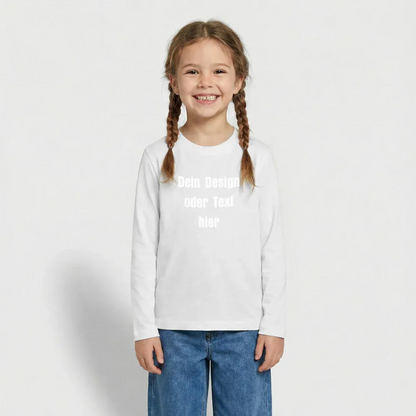 Teenager Premium Langarmshirt - personalisierbare Vorder- und Rückseite - Weiß