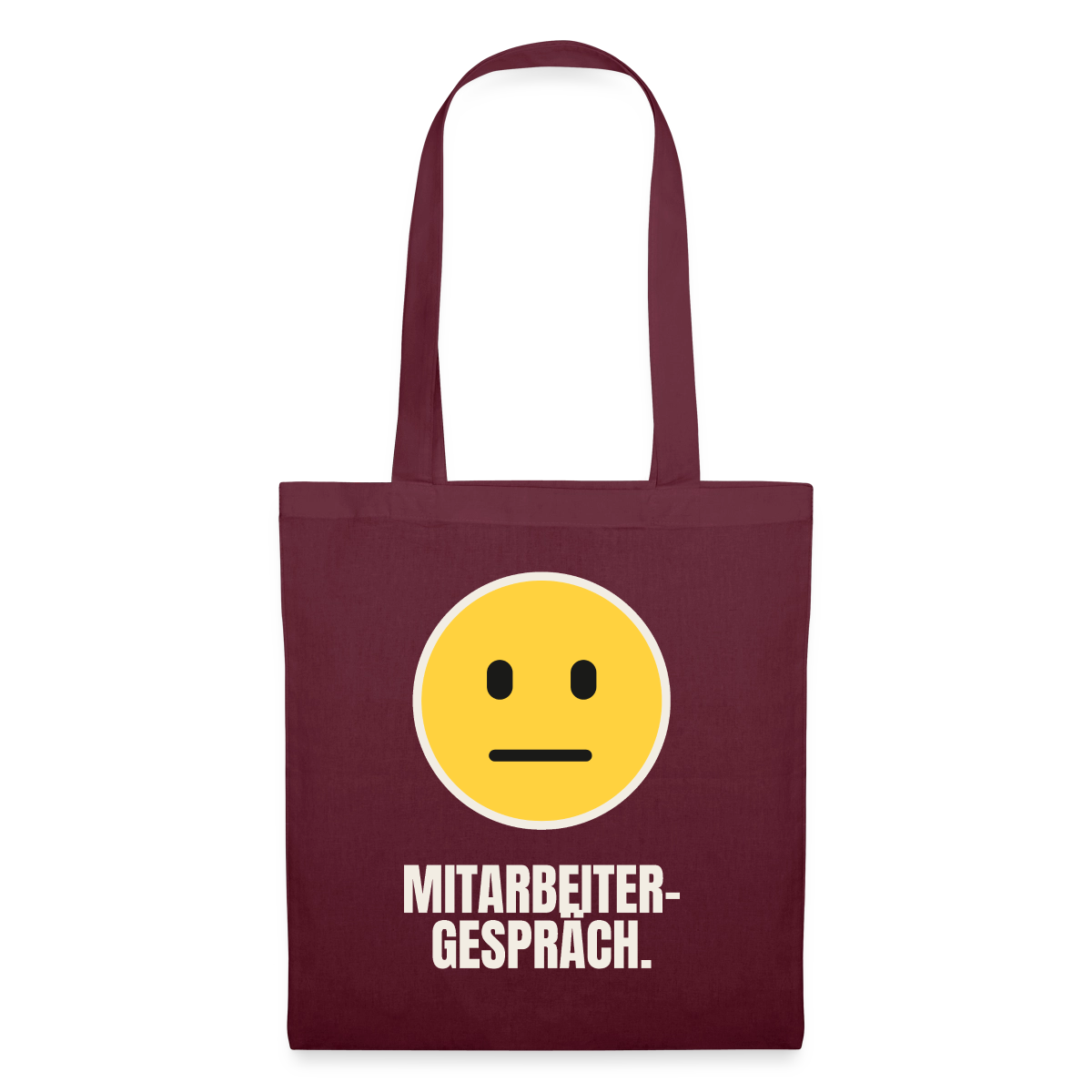 Mitarbeitergespräch. Stoffbeutel, Farbe Burgunderrot