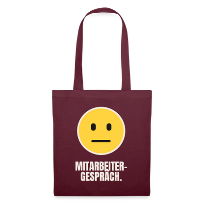 Mitarbeitergespräch. Stoffbeutel, Farbe Burgunderrot