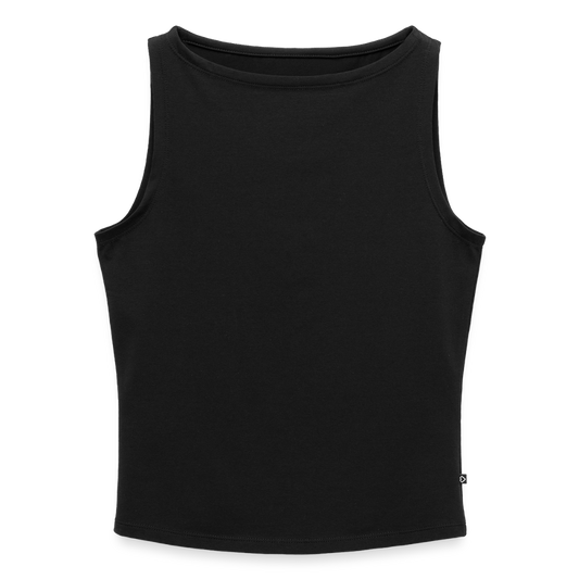 Frauen Tank Top mit U-Boot-Ausschnitt - personalisierbar - Schwarz