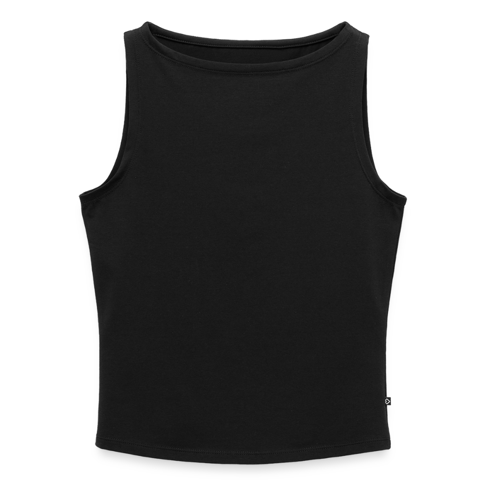 Frauen Tank Top mit U-Boot-Ausschnitt - personalisierbar - Schwarz