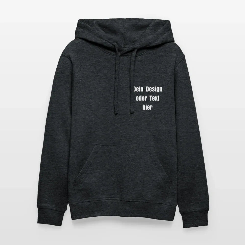 Stanley/Stella Unisex Bio-Hoodie DRUMMER - personalisierbare Vorder- und Rückseite - Dunkelgrau meliert