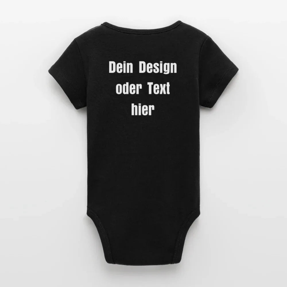 Stanley/Stella Baby Bio Kurzarm-Body - personalisierbar - Schwarz
