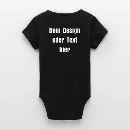 Stanley/Stella Baby Bio Kurzarm-Body - personalisierbar - Schwarz