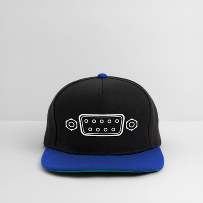DB-9 RS-232 Retro Snapback Cap - Schwarz/Königsblau