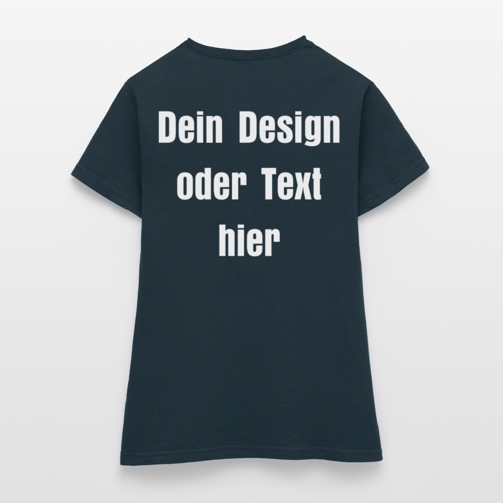Frauen T-Shirt - personalisierbare Vorder- und Rückseite - Navy