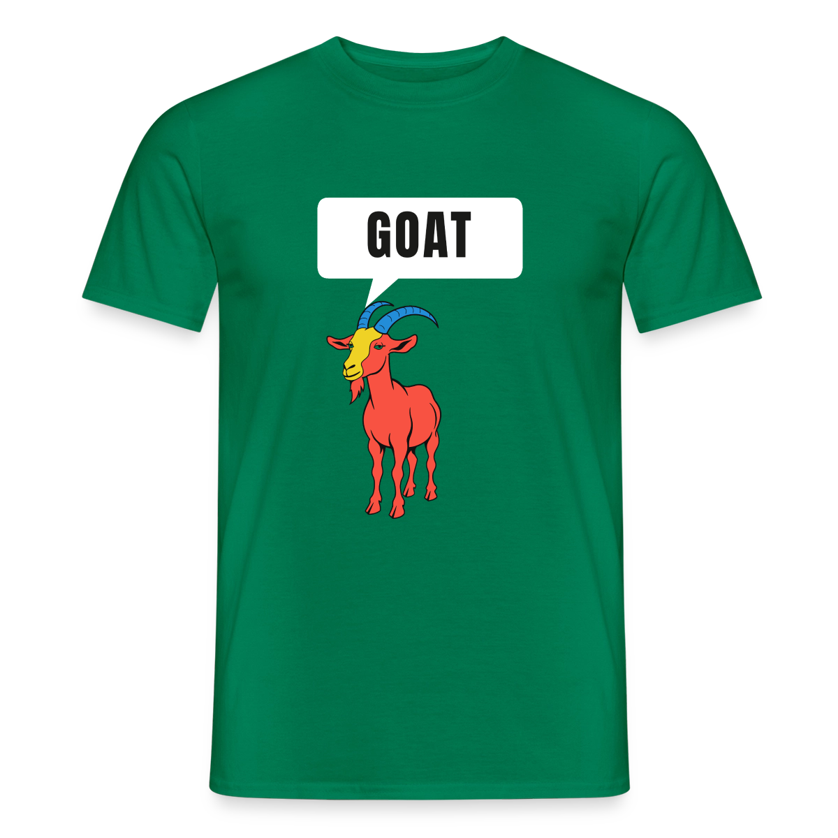 GOAT. Schild-Motiv Motiv-T-Shirt für Männer, Farbe Kelly Green
