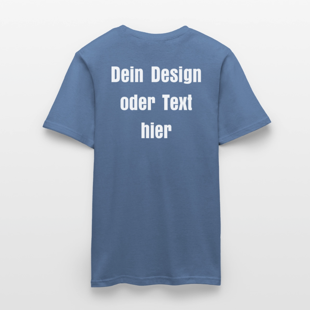 Männer T-Shirt - personalisierbare Vorder- und Rückseite - Taubenblau 