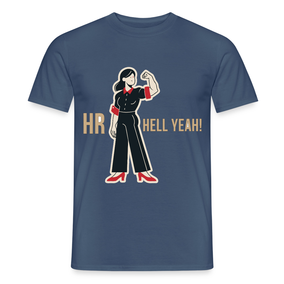 HR. Hell yeah! Motiv-T-Shirt für Männer, Farbe Dunkles Denimblau