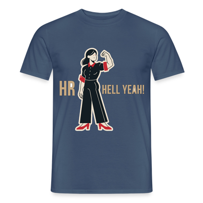 HR. Hell yeah! Motiv-T-Shirt für Männer, Farbe Dunkles Denimblau