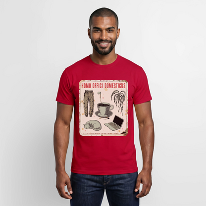 Homo Offici Domesticus Motiv-T-Shirt für Männer, Farbe Rot
