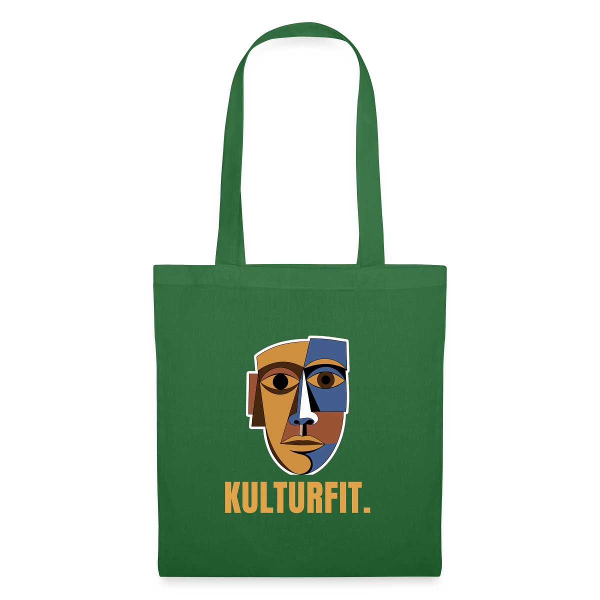 Kulturfit. Kubismus-Motiv Stoffbeutel, Farbe Fichte