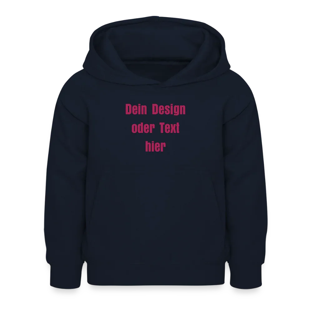 Kinder Hoodie - personalisierbare Vorder- und Rückseite - Navy