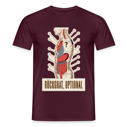 Rückgrat, optional. Anatomie-Motiv Motiv-T-Shirt für Männer, Farbe Ziegelrot