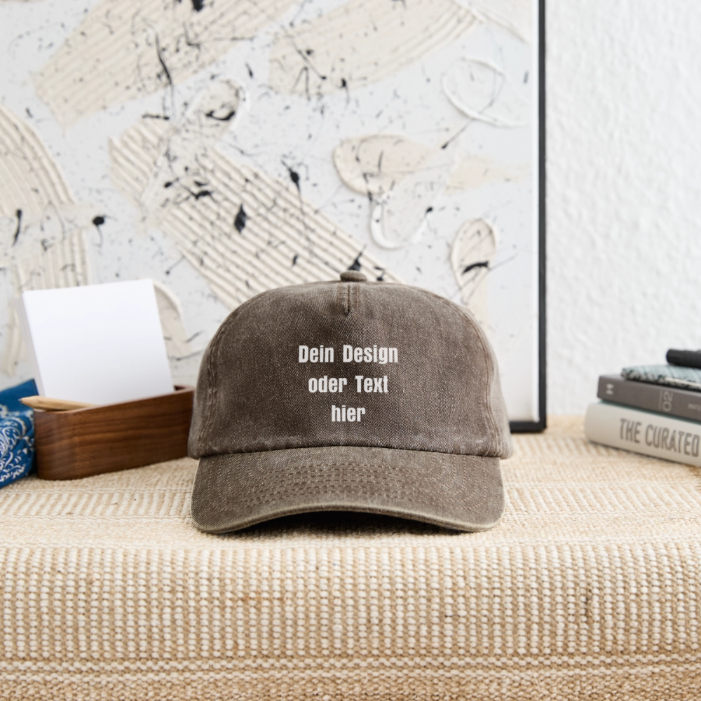 Relaxed Vintage Cap - personalisierbar - Vintage Braun