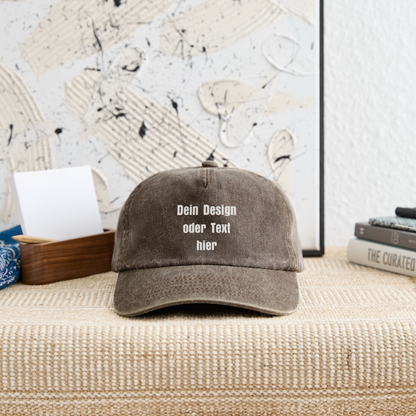 Relaxed Vintage Cap - personalisierbar - Vintage Braun